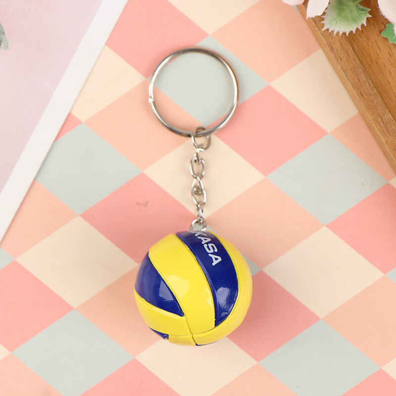 [WQP Fashion Store] Volleyball Keychain Ornaments Business Volleyball Gifts Beach Ball Key Chain Spo