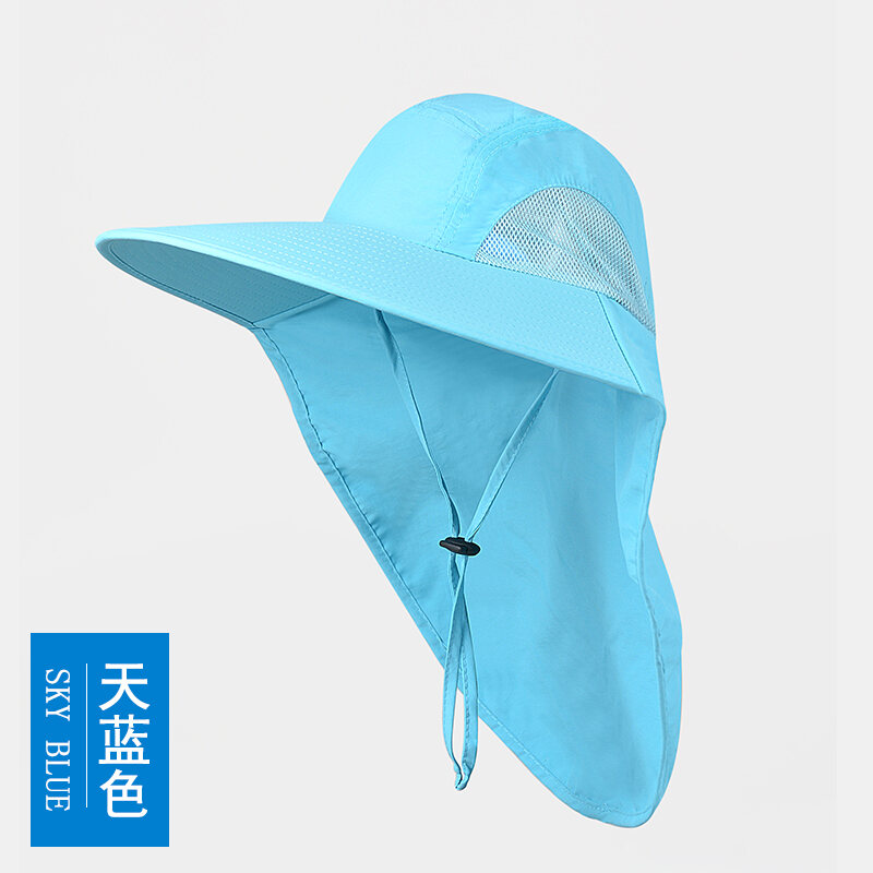 Sun Protection Hat Men's Fishing Hat Summer Fisherman Hat Outdoor Big Brim Cover Face Neck Protection UV Protection Sun Hat Women