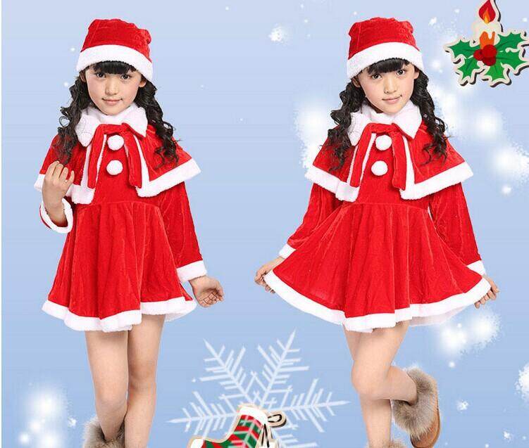 （Super Fan) Little Girls and Boys Christmas Dress Santa Claus Cosplay Costume Sizel (Red) 70 To160