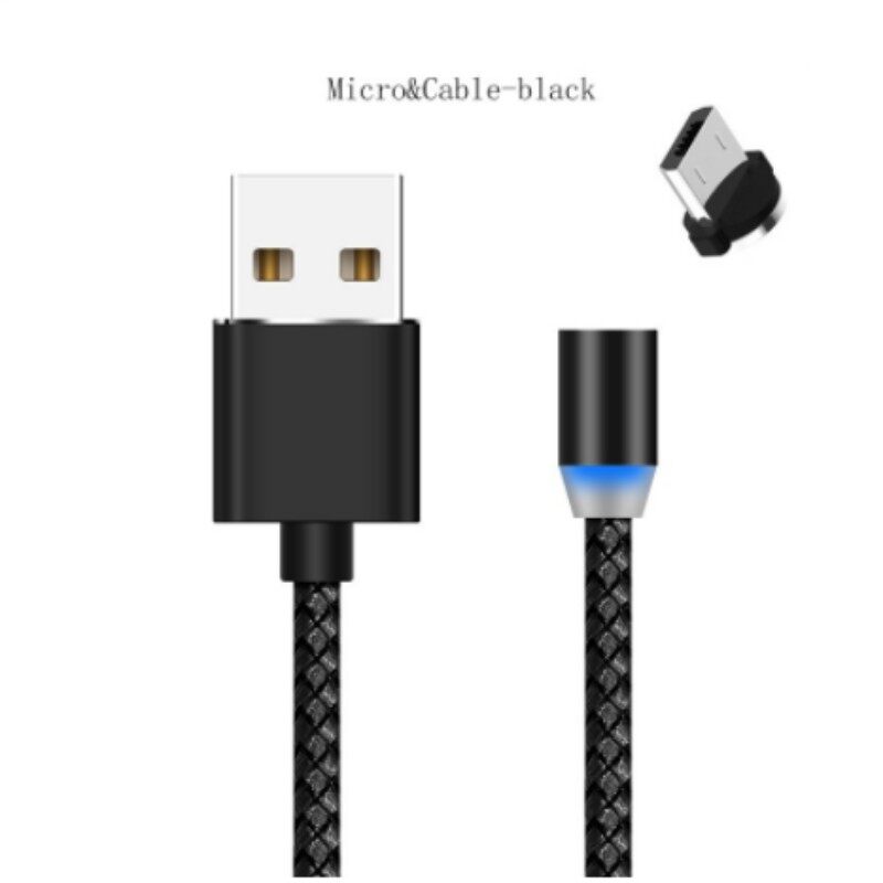 1m Magnetic Micro USB Cable Compatible with Apple Samsung Android Mobile Phone Fast Charging USB Type C Cable Magnet Charger Wire Cord