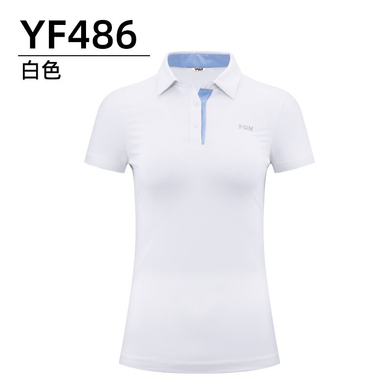 PGM Summer Women Golf Short-Sleeved T Shirt Ladies Shirts Sports Slim Clothes Quick-Dry Breathable Golf Tennis Clothing YF486