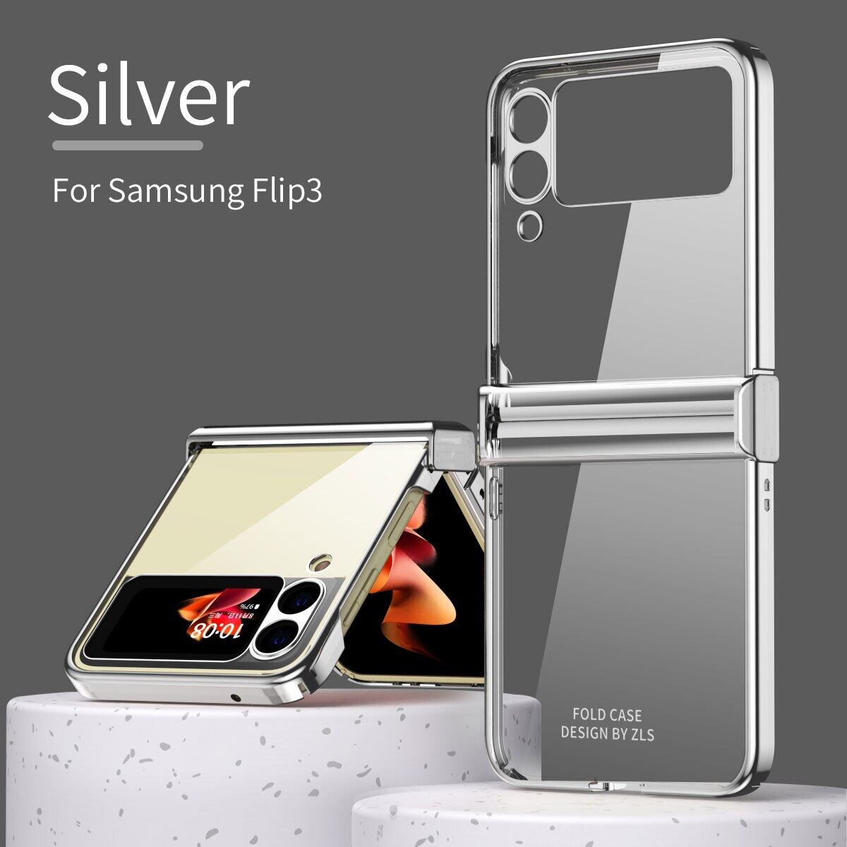 HOCE Luxury Plating Phone Case for Samsung Galaxy Z Flip 3 4 5G Shockproof Transparent Z Flip3 ZFlip 3 ZFlip4 Full Protection Cover for Z Flip 3 Back Cover