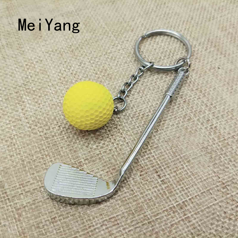 MeiYang Fashion Simulated Golf Ball Keychain Creative Golf Sports Pendant Key Chain Ornaments Sport Players Keepsake Gift