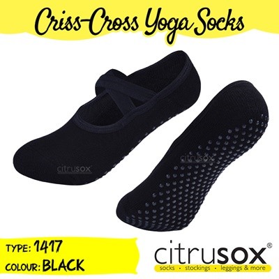 CITRUSOX [3 Pairs] Anti-Skid Nonslip Yoga / Pilates No-Show Flexible Socks (22-25 cm) #1417