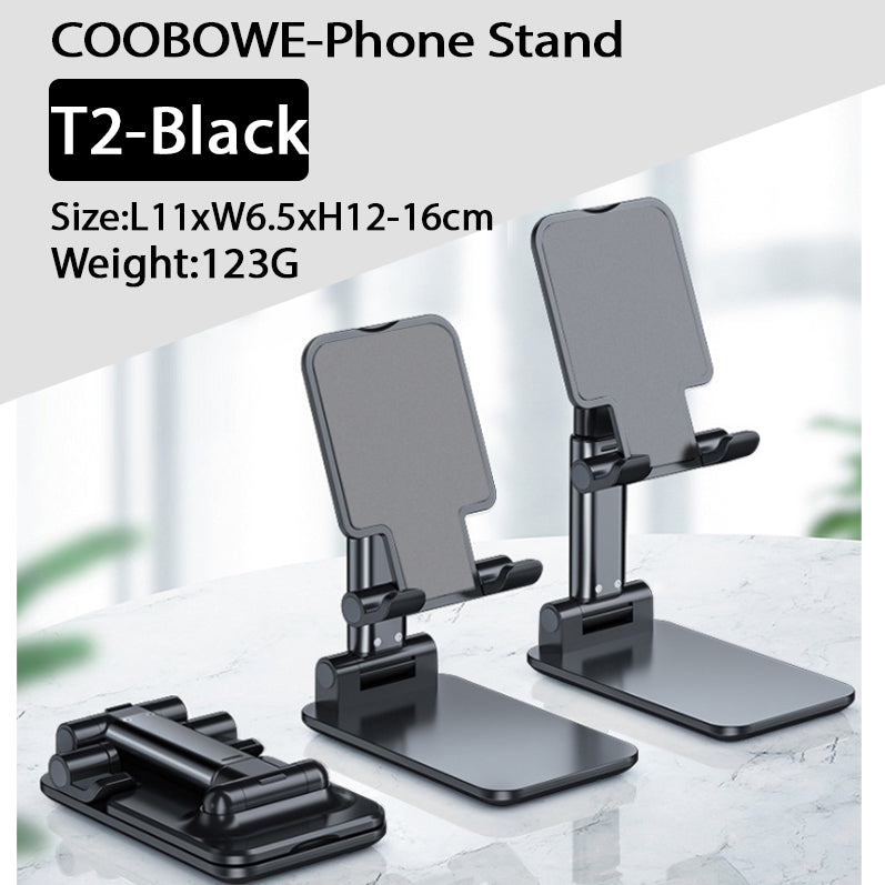 COOBOWE-Universal Phone &Tablet Stand Foldable Angle Adjustable Desk Phone Holder iPad Stand Tablet Stand Handphone Stand Mobile Phone Holder