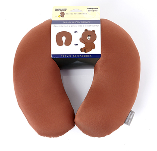 Line Friends Travel Neck Pillow & Brown Doll
