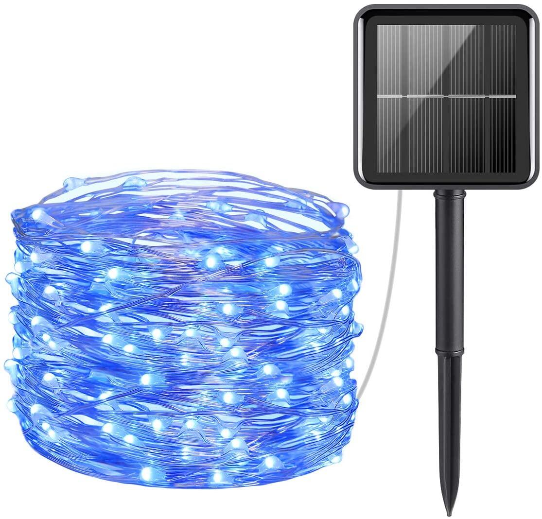 Solar Fairy Lights Cooper Wire Outdoor Lamp 6v 22m 200leds 12m100leds 7m 50leds String Lights 8 mode Waterproof Decorative Lamp For Christams Garden Tree Wedding Party