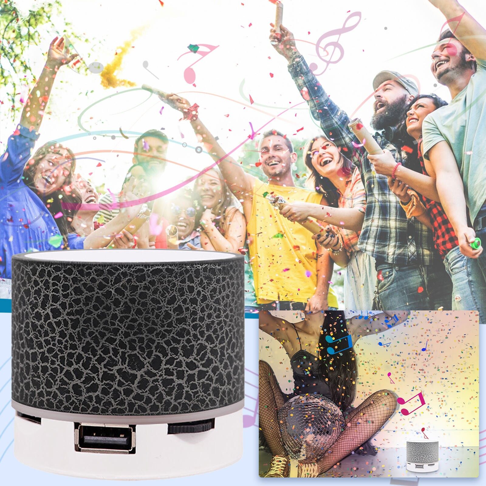 Portable Wireless Bluetooth Speaker HD Sound And Bass USB Charging With Flare Computer Speakers Wireless