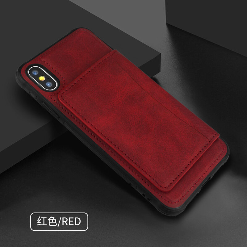 For Apple iPhone X XR XS Max 6 6S 7 8 Plus iPhone 11 12 13 14 Pro Max 12 Mini Case with Card Slots Retro Leather Stand Back Cover Casing