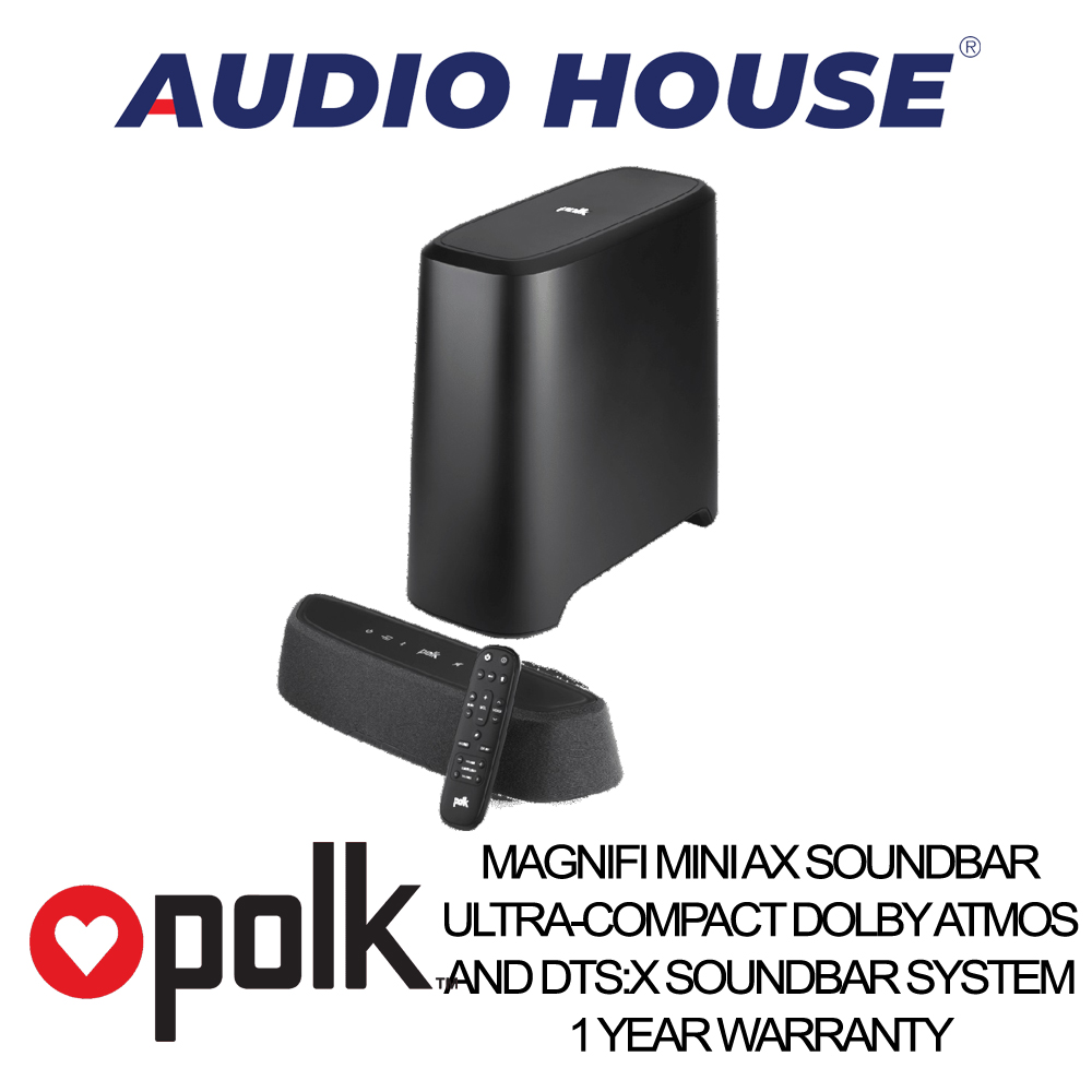POLK MAGNIFI MINI AX SOUNDBAR ULTRA-COMPACT DOLBY ATMOS AND DTS:X SOUNDBAR SYSTEM***1 YEAR WARRANTY***
