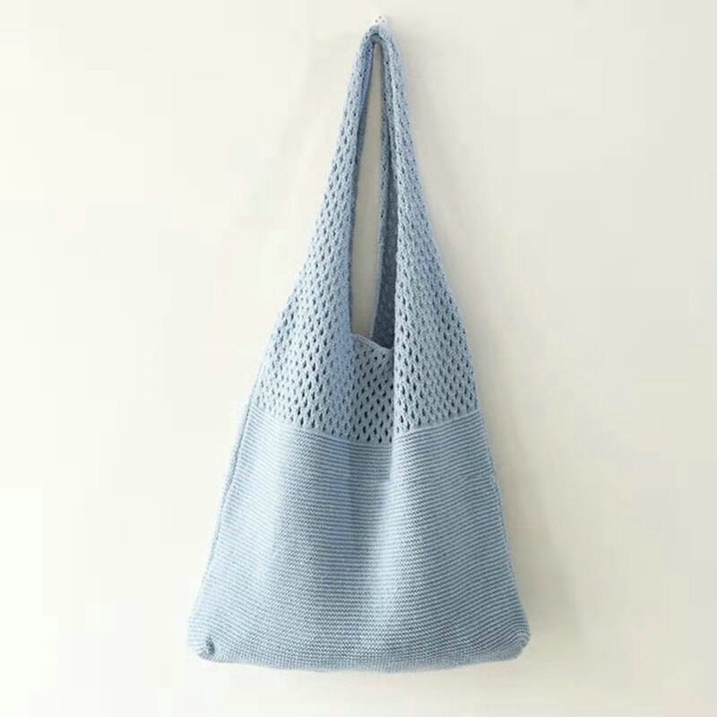 【New Arrival】laamei Women Casual Hollow Woven Shoulder Bag Knitted Handbags Large Capacity Summer Beach Bag Purse Daffel bag