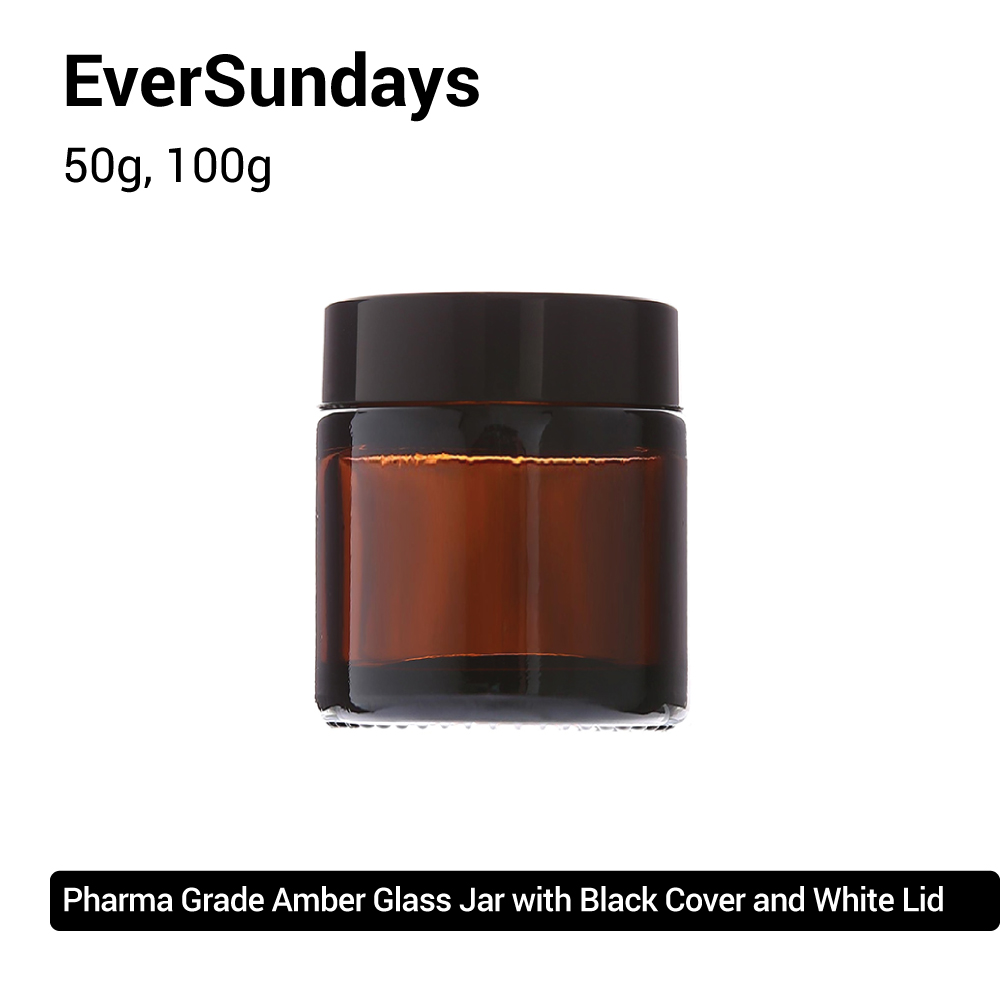 (5pcs/10pcs) EverSundays AMBER/CLEAR Glass Jars - 50g/100g