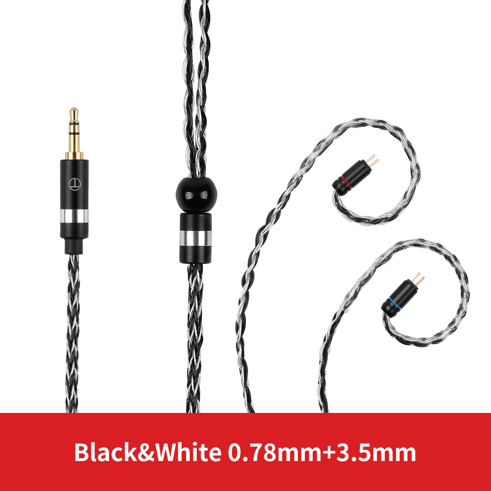 TRN T6 Earphones Cable 16 Core Silver Plated OCC Copper Litz /3.5MM With MMCX/2PIN Connector Upgraded Cable For TRN VX V90S BA8
