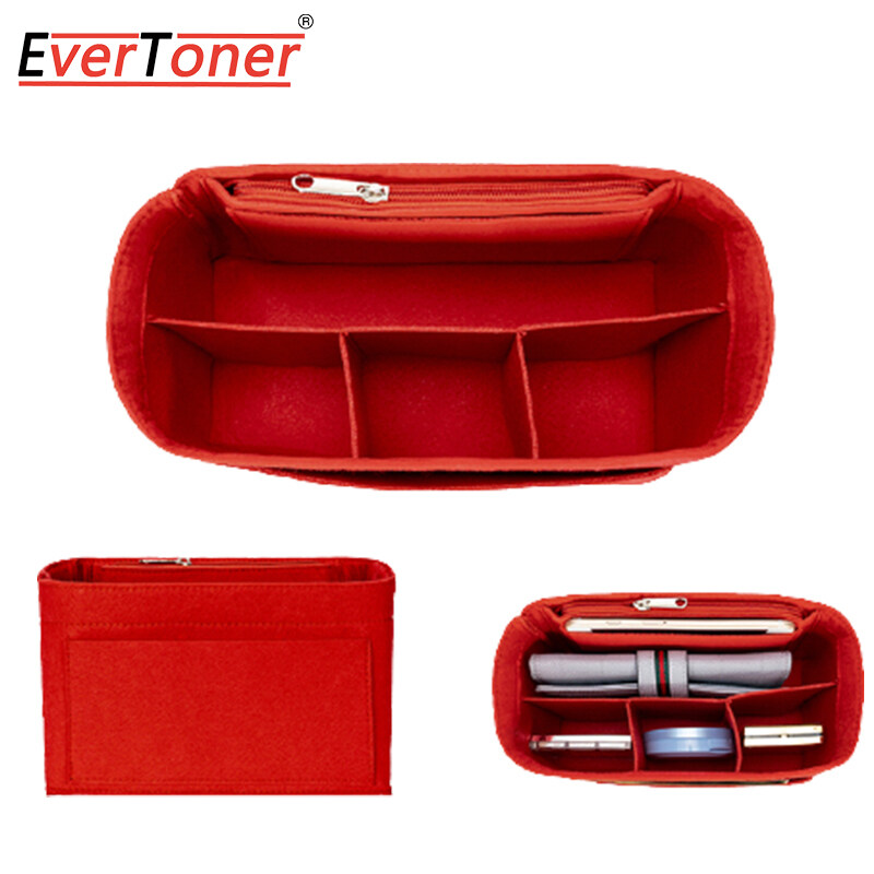 EverToner Felt Insert Bag for Belt Bag Organizer Belt Micro Makeup Handbag Organizer Travel Inner Purse Portable Cosmetic Inside Bags