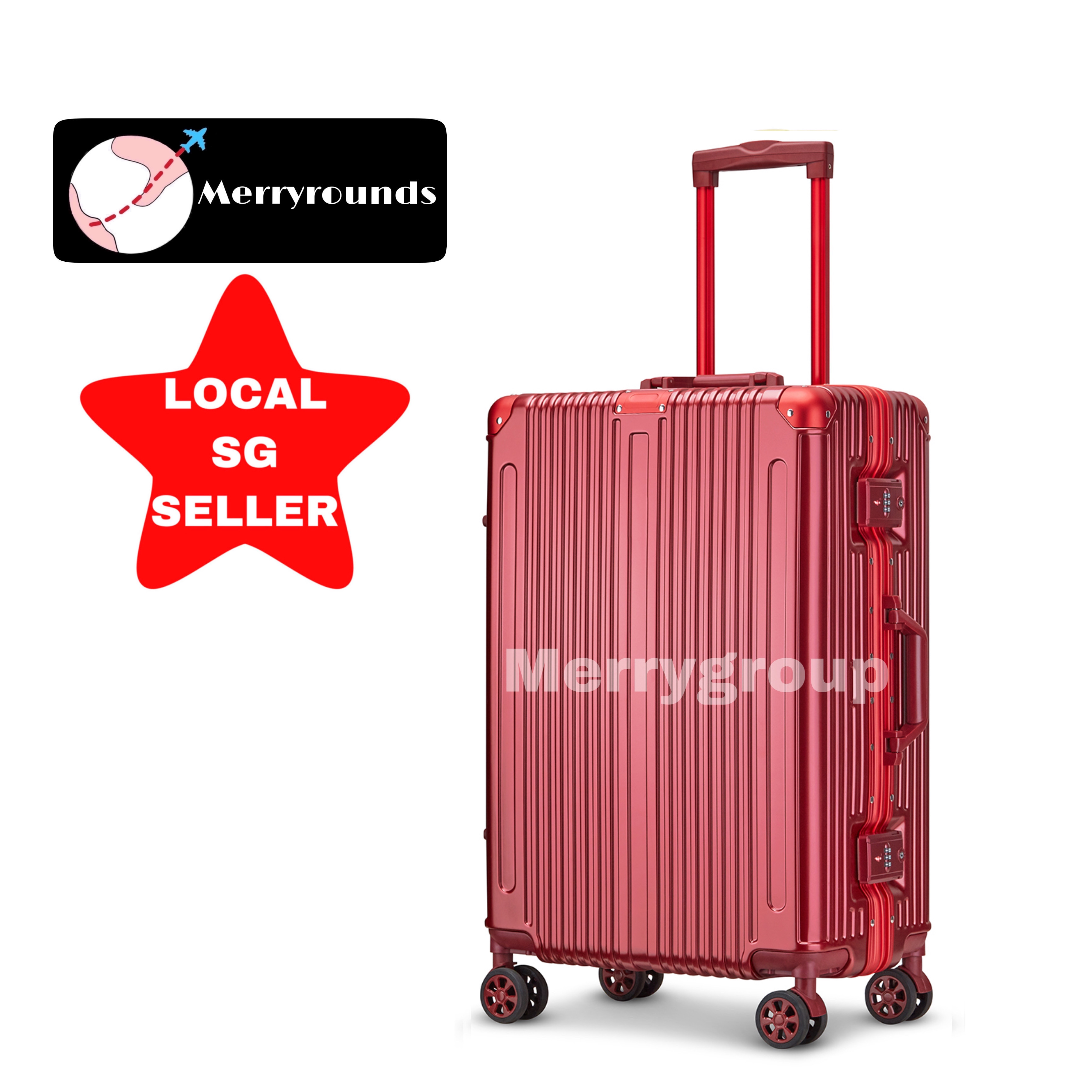 UPGRADED New Aluminium Alloy Frame Travel Luggage Case With TSA Small Medium Lock Cabin Size Suitcase Trolley Bag 360 Rotating Wheels 20 22 24 26 28 Inch Hand Carry Boarding Sets Free Cover Men Women 