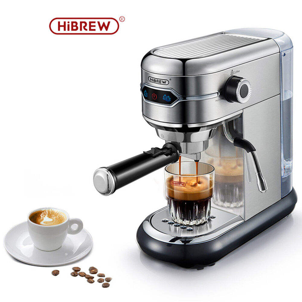 HiBREW Espresso Machine ｜19 Bar Expresso Coffee Machine with Milk Frother Wand for Cappuccino&Latte Coffee Maker ｜Compact Design (1450W) H11
