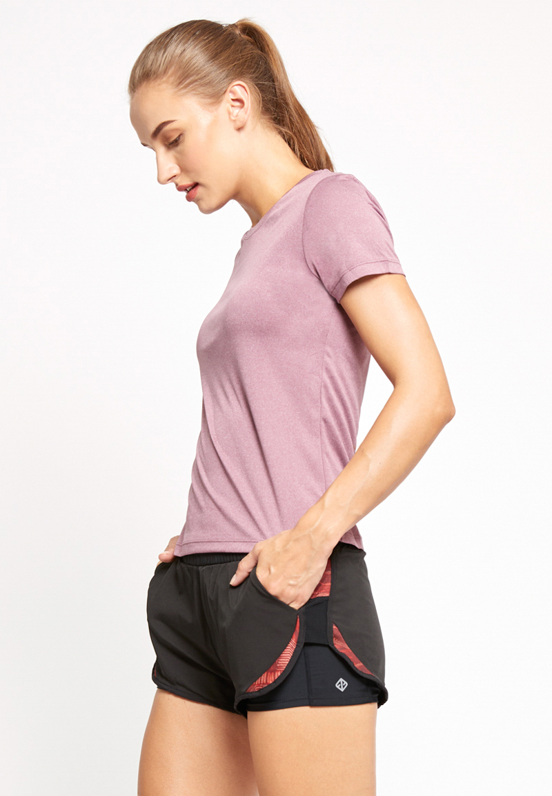 FUNFIT On The Move Tee  (Heather Grey | Heather Purple | Mint Green)