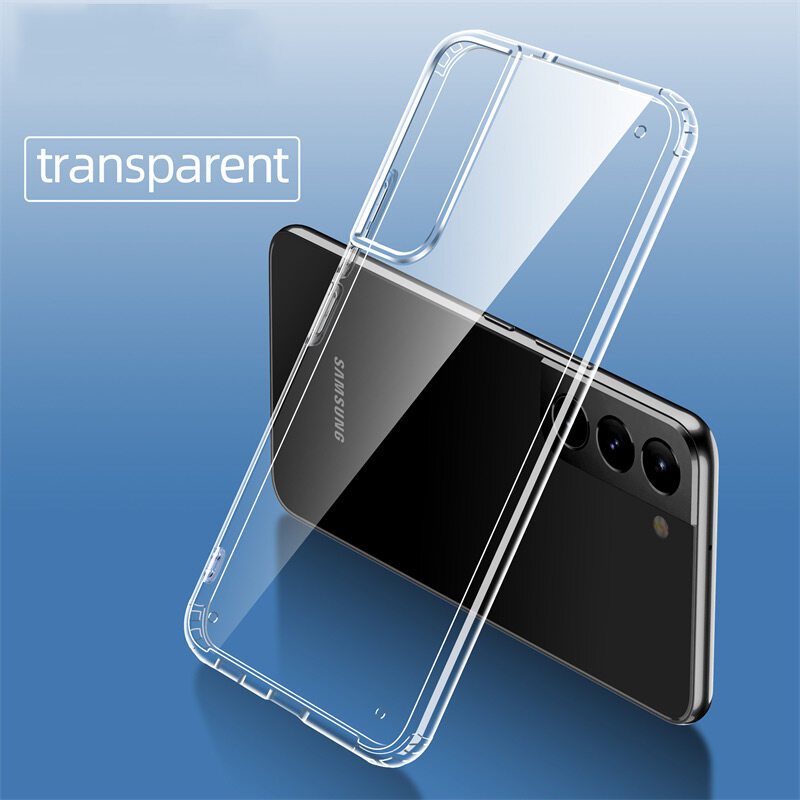 Clear Shockproof Phone Case For Samsung Galaxy S22 Plus S22 Ultra A33 A53 A73 Bumper Soft Frame Transparent Hard PC Acrylic Back Cover Protection Casing