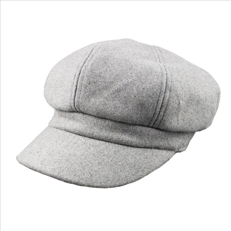 Unisex Korea Style Women Autumn Winter Wool Beret Slouch Hat for Men Female Solid Cap