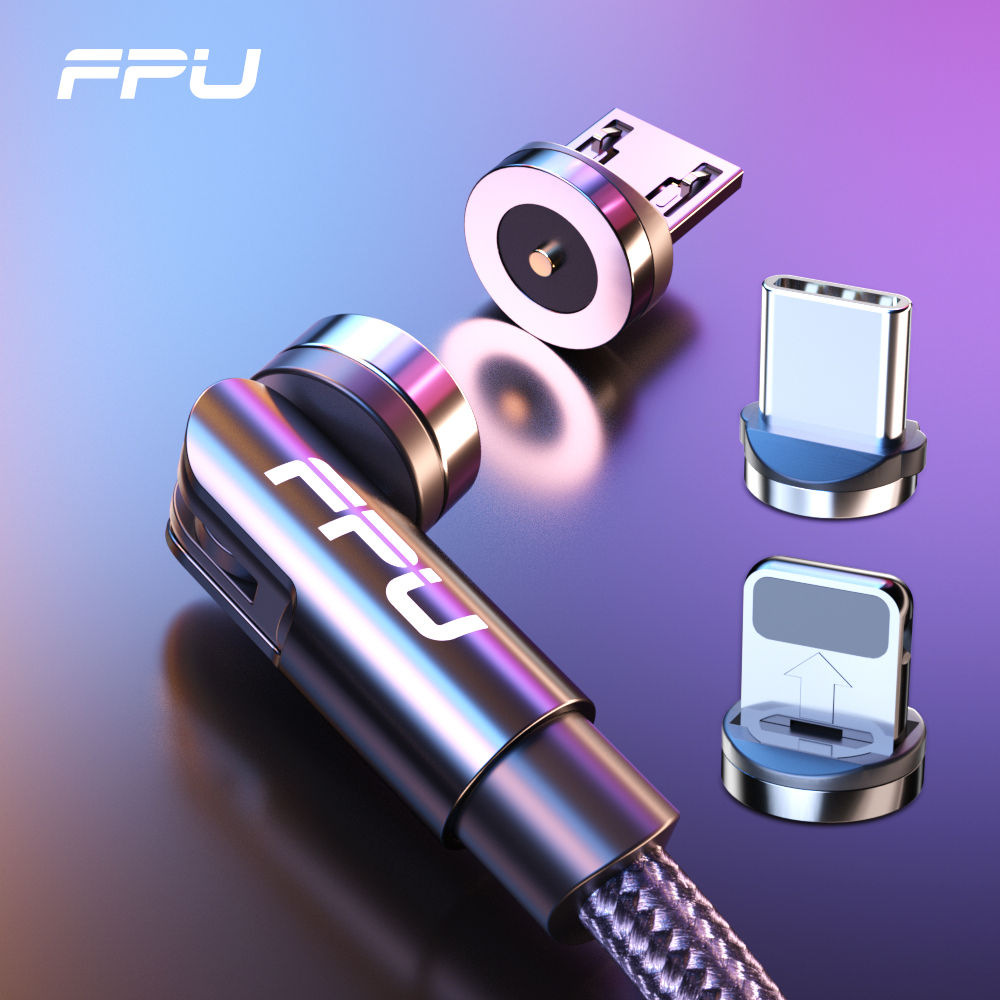 FPU Magnetic Micro/Type-C/Lightning 0.5m/1m/2m USB Cable For Samsung Android Mobile Phone Fast Charging USB Type C Cable Magnet Charger Wire Cord Charger Data Line