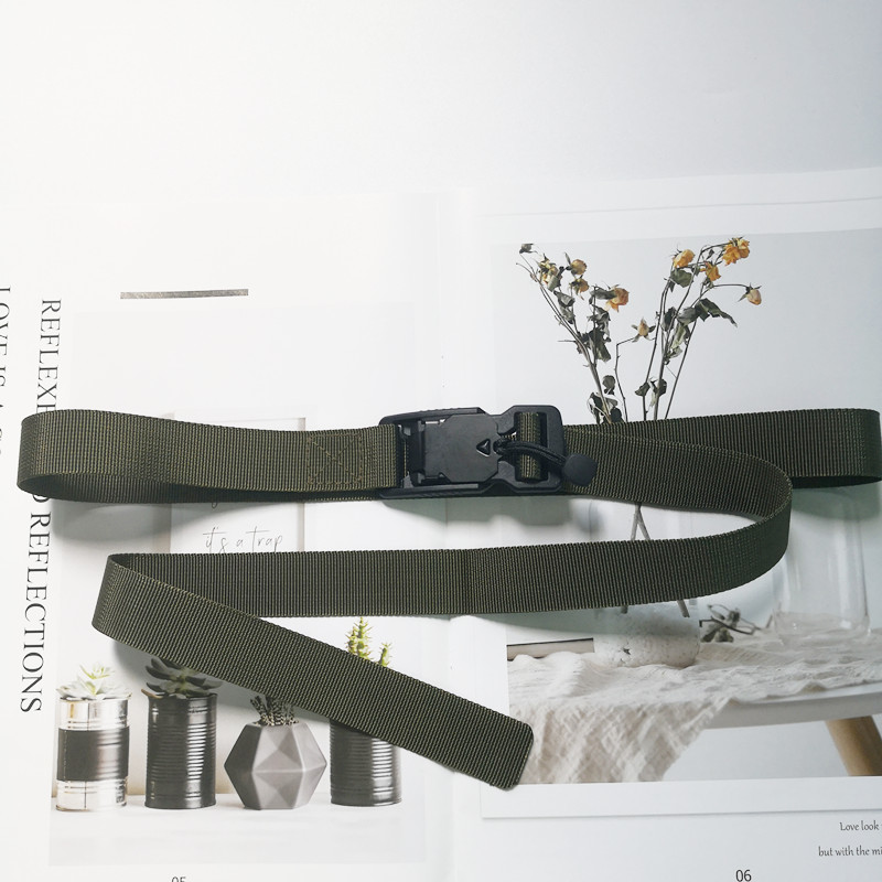 2.5CM Mens Womens Unisex Belt Canvas Outdoor Tactical Adjustable Belt with Plastic Buckle