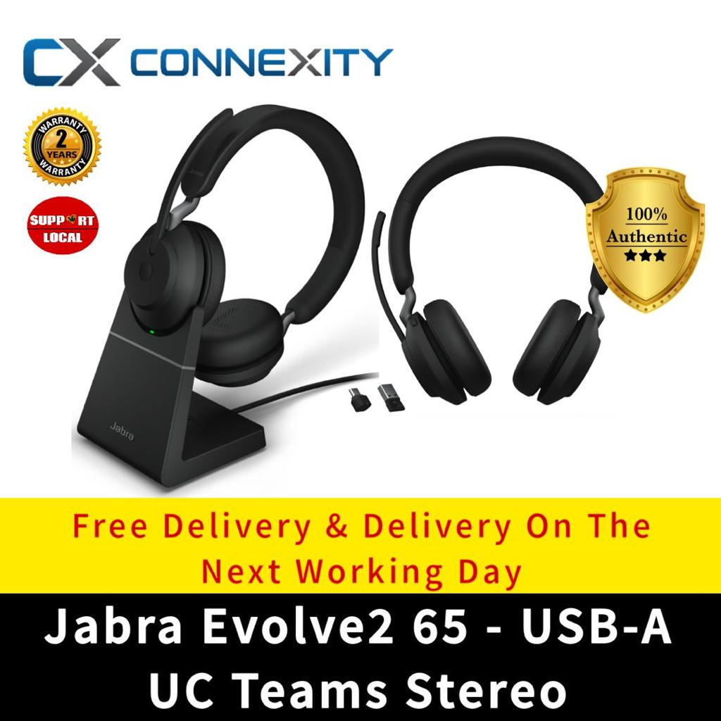 [Local Warranty] Jabra Evolve2 65 - USB-A UC Stereo - Black l Jabra Evolve2 65 Link 380a UC Stereo heads l Jabra Evolve2 65 Noise Isolating l Jabra Evolve2 65 Noise cancellation l Jabra Evolve2 l Jabr