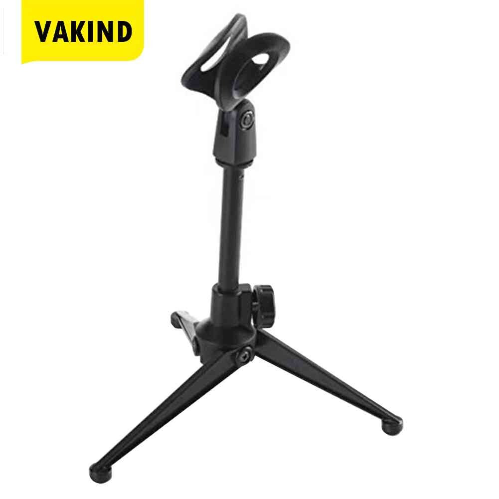 Adjustable Foldable Desktop Microphone Tripod Stand Holder with Mic Clip