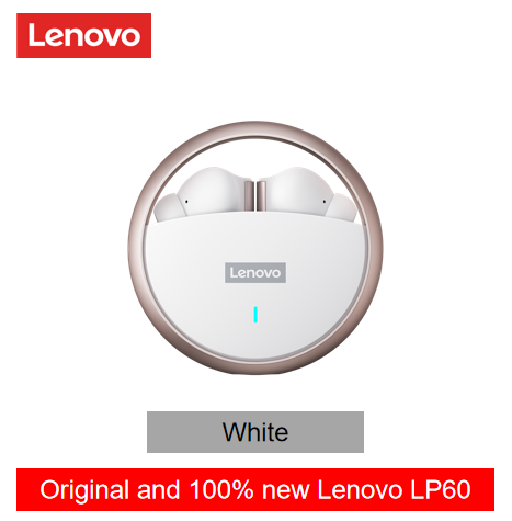 Lenovo LP60 Bluetooth Headphones TWS Wireless Gaming Earphones Rotatable Metal Cavity Ring Headset HiFi Stereo Sound Low Latency