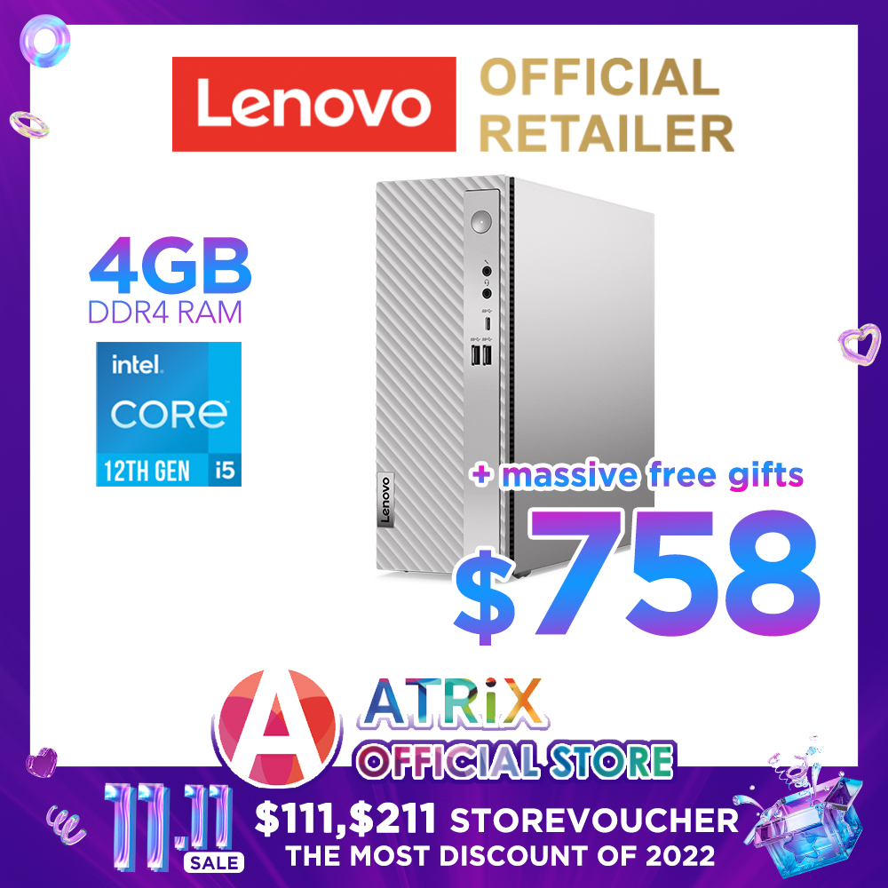 【MS Office|Express Delivery】Lenovo IdeaCentre 3 07IAB7 | 90SM004KST/90SM002QST/90SM004LST | Intel Core i5-12400 | 4GB/8GB RAM | 512GB SSD | Intel UHD Graphics 730 | Win11 Home | Wifi 6 | 1Y Lenovo War