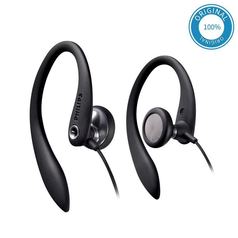 Philips SHS3305 Over The Ear Sport Earbuds with Mic, Earphones for Sports, Running and Gym