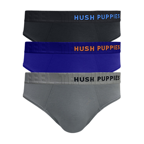 HUSH PUPPIES 3PCS MEN BRIEFS | COTTON ELASTANE | HIPSTER #039295