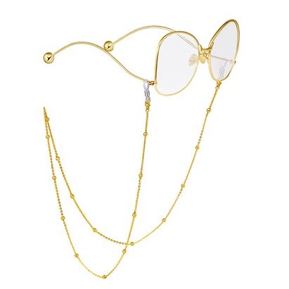 We Flower Gold Beads Eyeglass Chain Sunglasses Eyewear Lanyard Hanging Strap Holder for Women