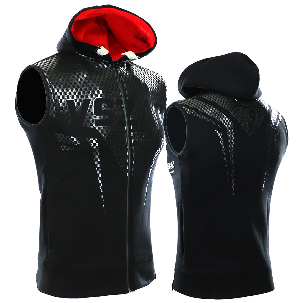 Vszap Sharp Sleeveless Fight Fitness MMA Hoodie Sweater UFC Coat Fighting Vest Martial Arts Style Training