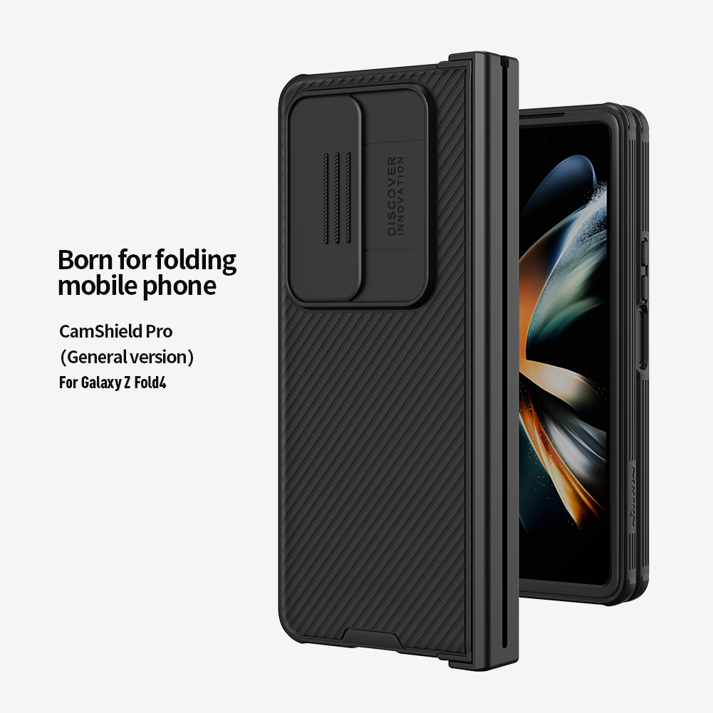 Z Fold 4 - Camshield Pro Version Camera Lens Sliding Cover Protection Shock Resistant Case Casing Impact Anti Scratch Dust Privacy S Pen Holder Hinge Grip Kick Stand Built In Corner Bumper Airbag Matt