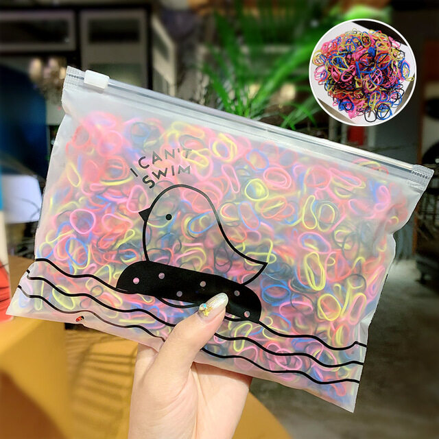 【♡Lovely girls house♡】1000pc Lot of Disposable Rubber Girls Little Colorful Ponytail Rubber Hair Band Elastic Hair Holder Fashion Hair Accessories