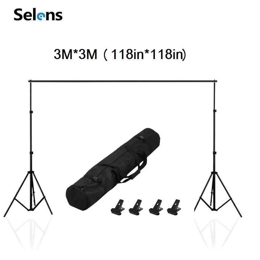 Selens Photo Backdrop Stand Background Stand Backdrop Support System Stand Kit Adjustable Muslin photography Holder light stand For Photography Studio Equipment With Cross Bar Carrying Bag