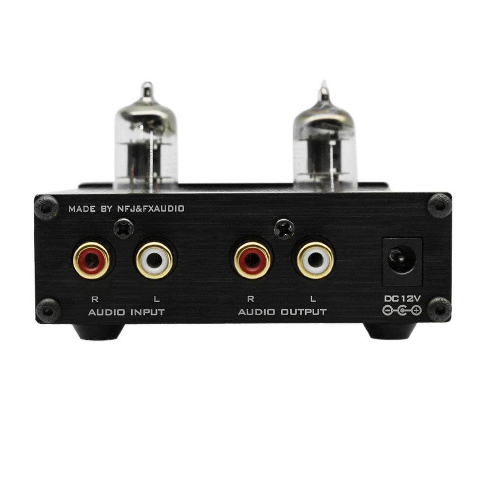 FX-AUDIO TUBE-03 Mini HiFi Audio Preamplifier 6K4 Vacuum Tube Amplifier Buffer Treble Bass Adjustment RCA Preamp Black EU Plug