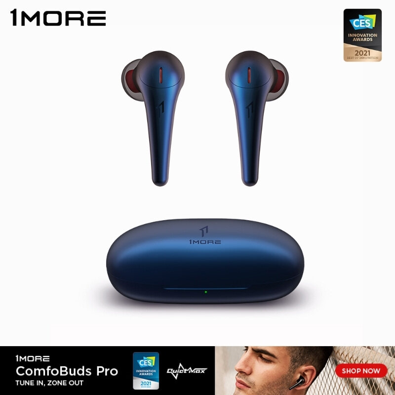 Original 1MORE Comfobuds Pro ES901 ANC TWS Active Noise Cancelling Bluetooth Wireless Headphones QuietMax 13.4mm Bass Dynamic AAC EarBuds