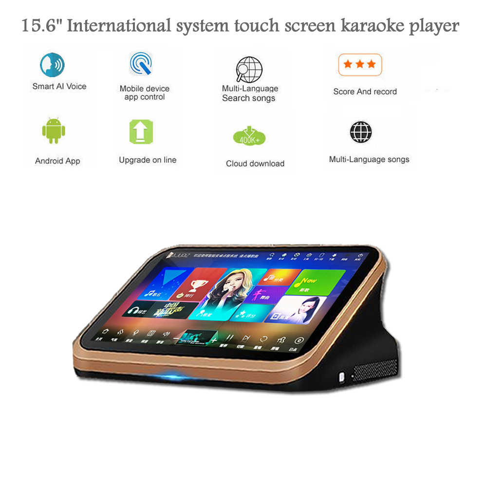 Karaoke Machine,3TB HDD With Chinese,English songs,15''Touch screen,Multi-Language songs on cloud,Android KTV Dual system,Mobile device Select songs.Smart AI ,
