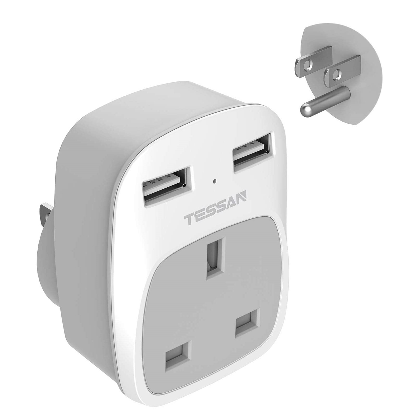 TESSAN UK Plug Travel Adapter SG to US/EU Travel Plug with USB , 1/2/3 Way Wall Charger Power Strip with 2/3 USB Ports and 1/2/3 AC Outlets,USB Adapter Wall Socket for America Canada Taiwan / Thailand