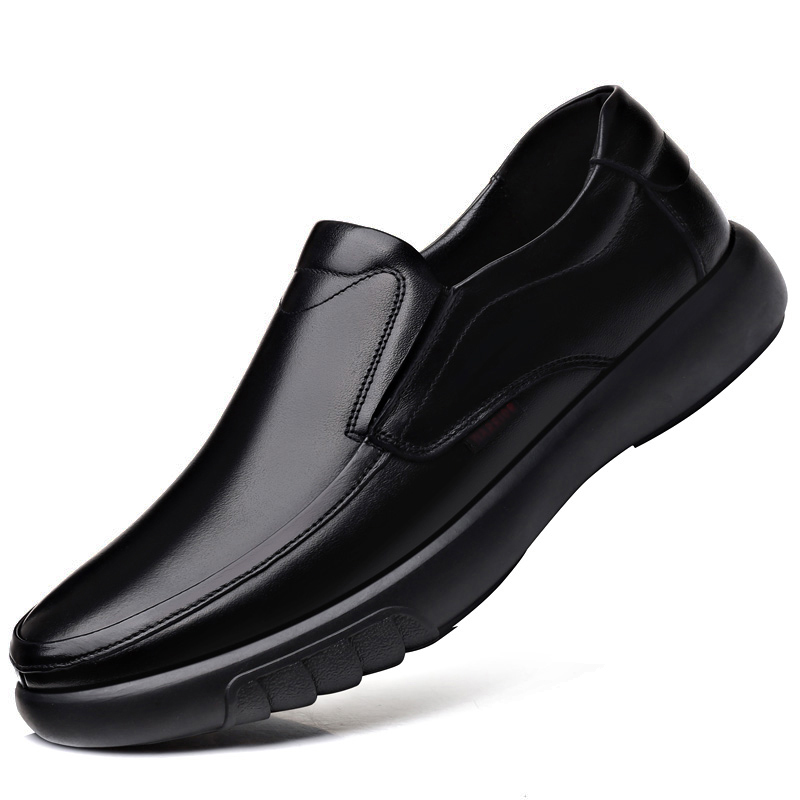 Mens British Style Minimalist Design Leather Men Dress Shoes Loafers Formal Business Oxfords Shoes Wedding Shoes Black