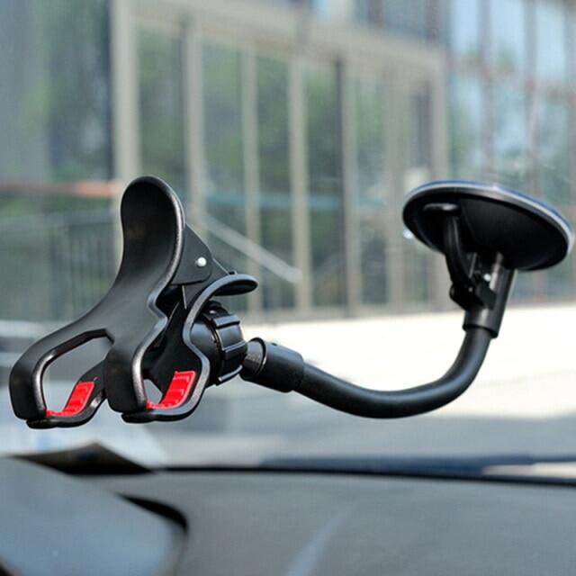 360 Rotate Car Phone Holder Windshield Cell Phone Support For iPhone 12 13 Pro XS XR Mobile Phone Stand Mount Long Arm Clip