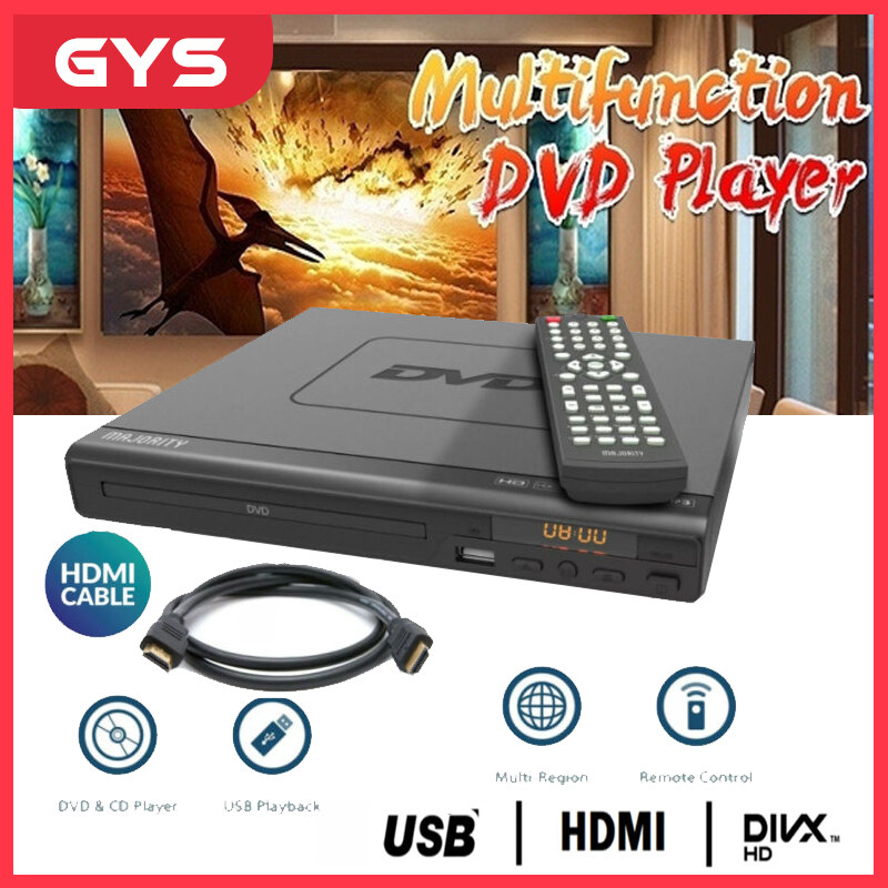 Majority Compact DVD Player HDMI Upscaling USB Multi Region optional HDMI DVD/CD/Karaoke With Mic Input