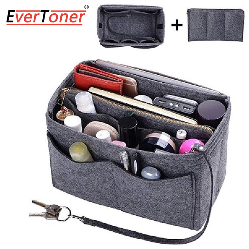 EverToner Felt Insert Bag Organizer Bag In Bag For Handbag Purse Organizer Fits For Speedy Neverfull Tote Bag