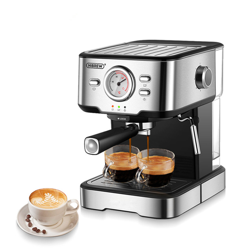 HiBREW 20 Bar Espresso Coffee Maker Machine With Foaming Milk Frother Wand for Espresso, Cappuccino, Latte and Mocha