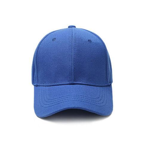 Plain Snapback Hat Baseball Sports Cap Unisex Solid Adjustable Peaked Curved