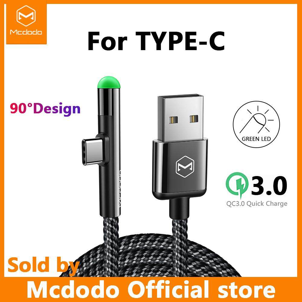 Mcdodo USB 90 Degree Type C 2A Cable for USB-C Mobile Phone Fast Charging QC 3.0 data Cord For Samsung S9+ S8 huawei Mate 20 Pro P30 USB Wire