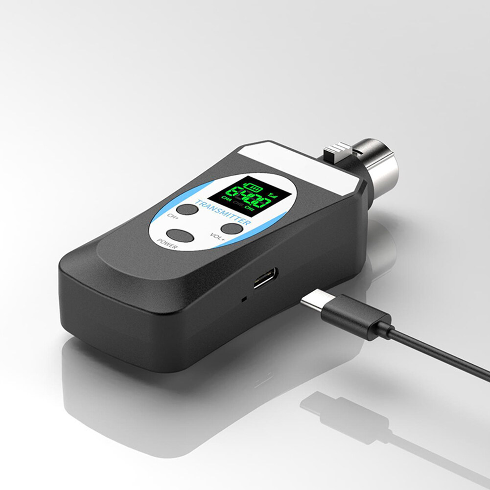 【Fast Delivery】Wireless Transmitter Receiver Kit Rechargeable Microphone Wireless Transmitter Receiver Noise Reduction With HD Display for Home Theater