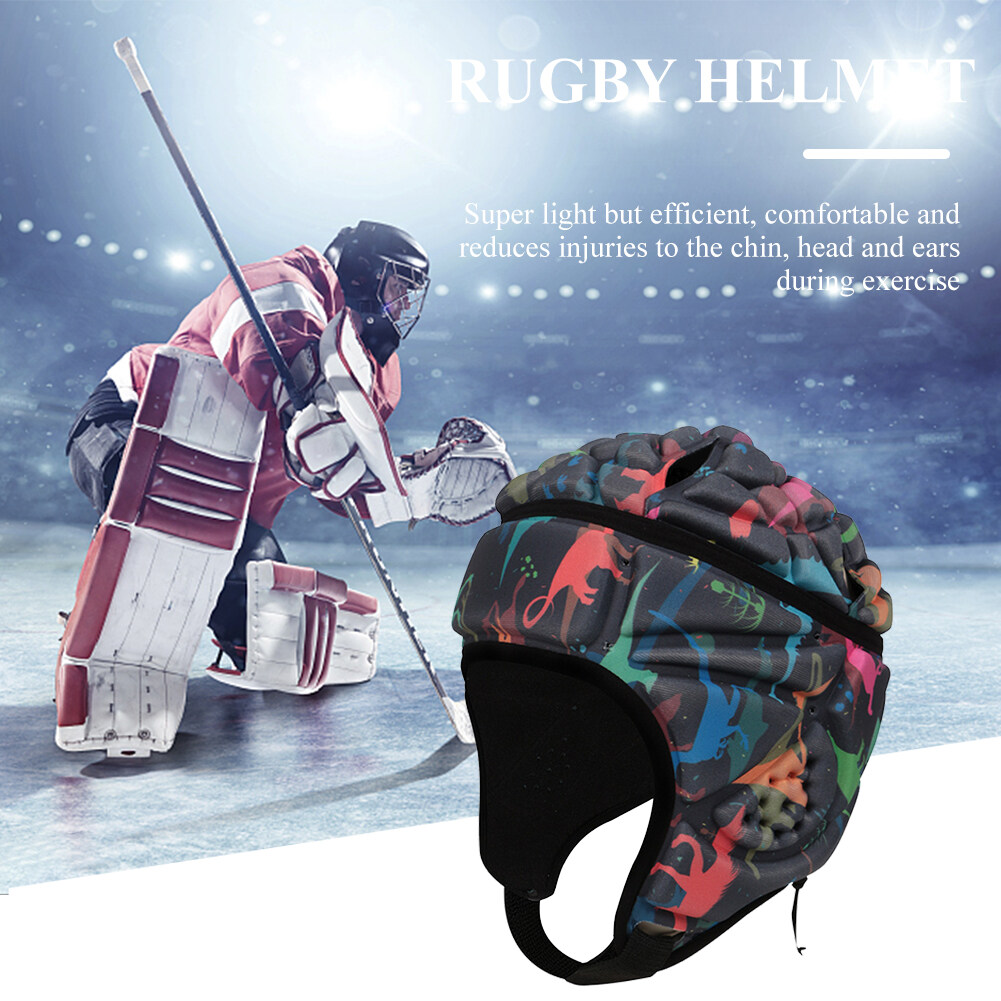 Unisex Football Helmet Breathable Padded Hat with Elastic Drawstring Goalkeeper Protective Helmet Lightweight for Outdoor Sports