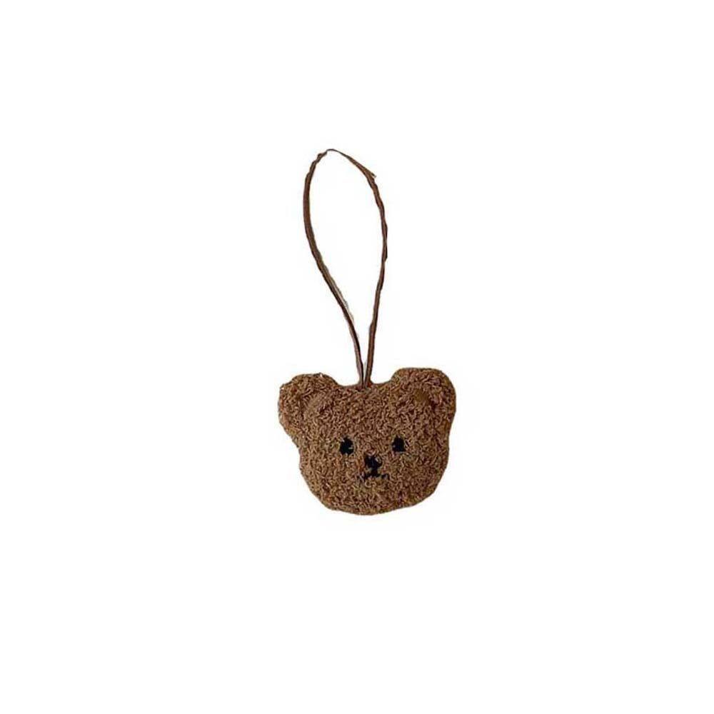 ARTMU Cute Girls Gift Hanging Ornaments Fashion Jewelry Cartoon Pompom Car Key Ring Bag Pendant Plush Dolls Bear Head Keychain